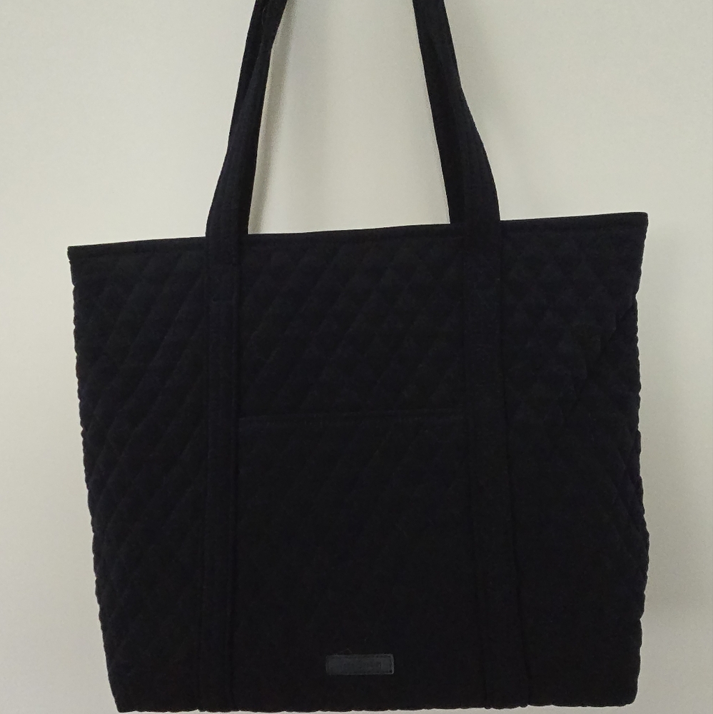 Vera Bradley Small Vera Tote Bag, Classic Navy Microfiber